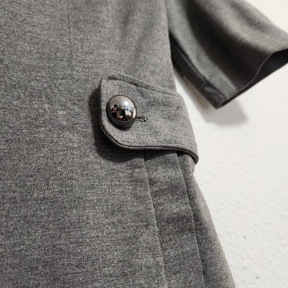 ZARA Basic | Gray Professional Midi Dress Pockets Small - Picture 3 of 7